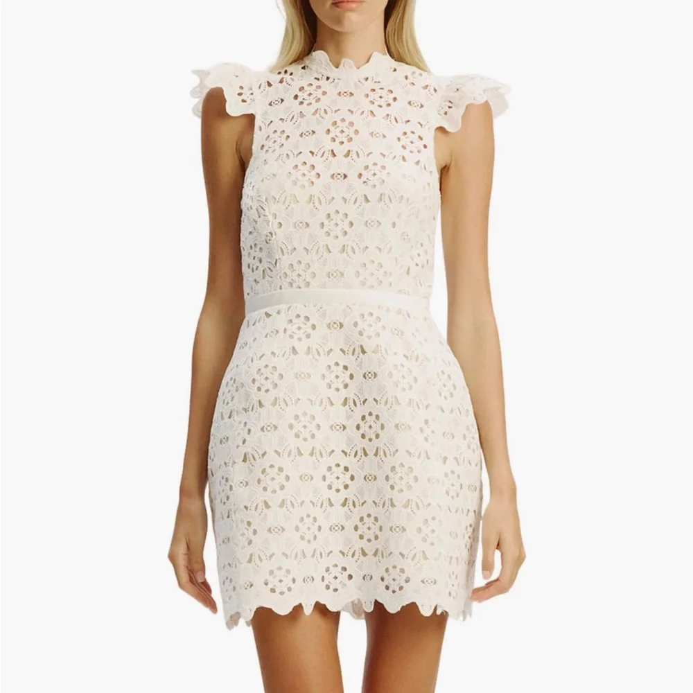 Bardot White Lace Mini Skirt